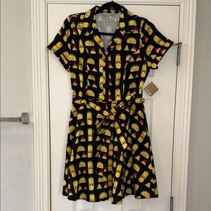 Black and Yellow Taco Print Mini Dress from Attic Salt